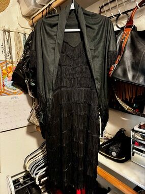 Vintage Flapper Dress with Matching Shawl